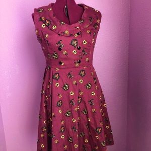 Hearts and roses Halloween cat Nellie dress